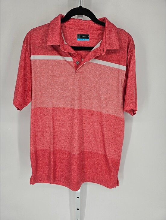 PGA TOUR Other - PGA Tour Men's Short Sleeve Pink Collared Button Casual Golf Polo Size L
